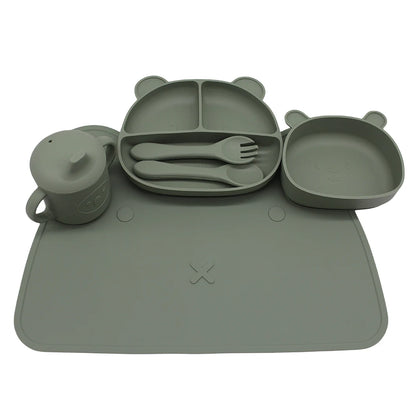 Set Svezzamento Bambini - Ciotola con Ventosa Anti-Rovescio + Vassoio