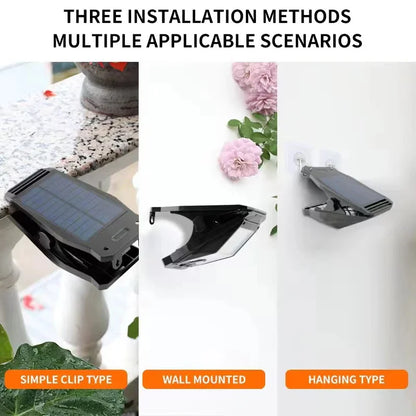 Luce Solare di Sicurezza con Sensore di Movimento | Clip Super Luminosa, IP65 Impermeabile | Lampada da Esterno per Giardino, Campeggio, Recinzione