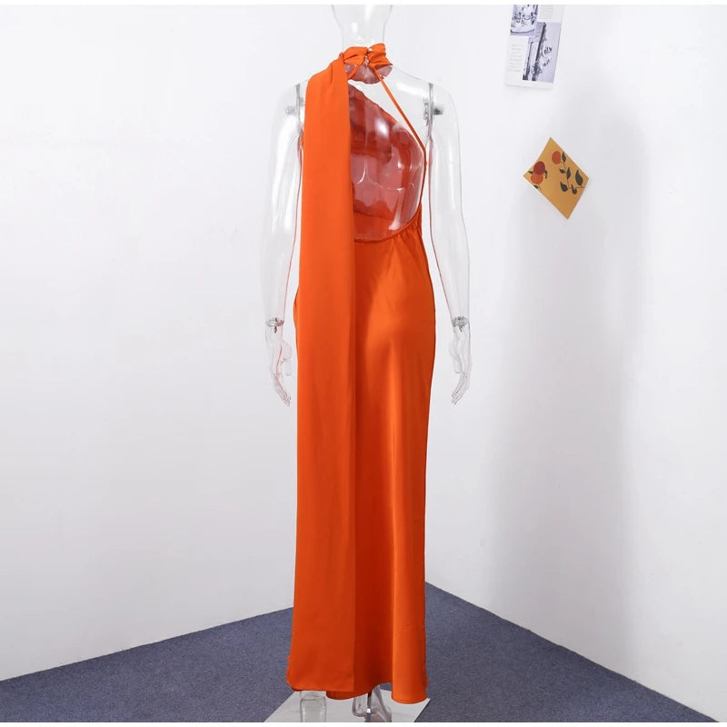 ABITO LUNGO ELEGANTE DONNA – Stile Senza Spalle con Schiena Nuda, Perfetto per l’Estate 2025!
