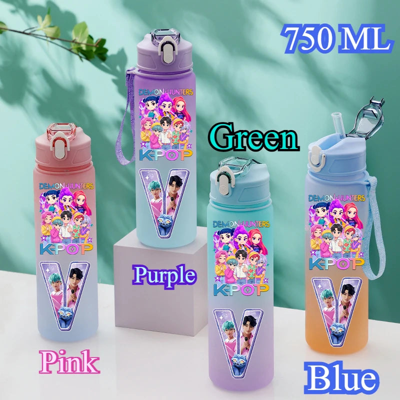 Borraccia K-POP Demon Hunters da 750ml con Cannuccia