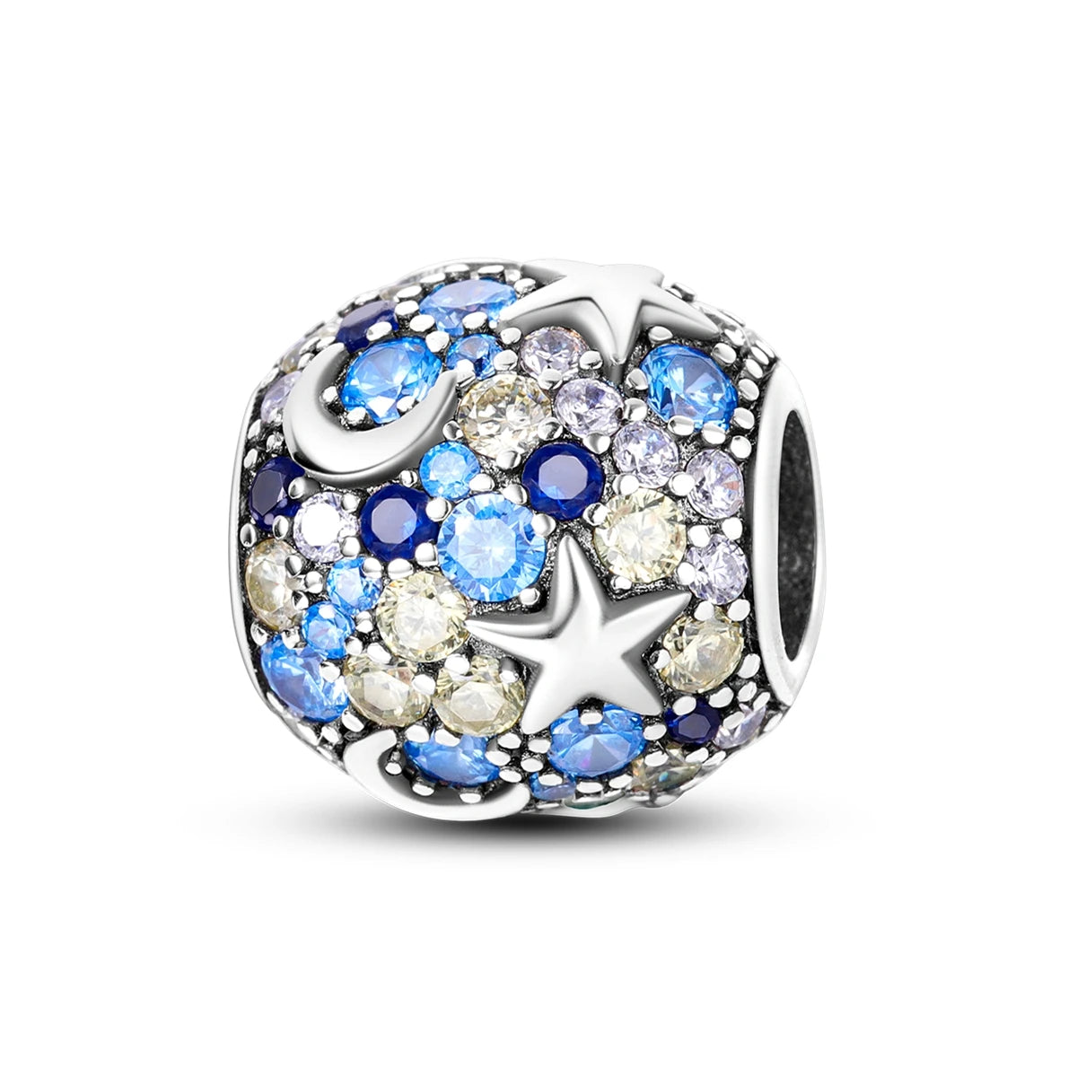 Bracciale Charm Argento 925 - Perle Blu, Gioielli Fai Da Te, Design Moderno e Minimalista Crea il tuo gioiello unico! Perle in argento sterling e charm eleganti.