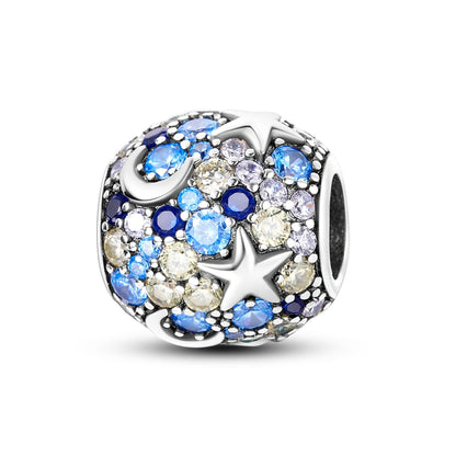 Bracciale Charm Argento 925 - Perle Blu, Gioielli Fai Da Te, Design Moderno e Minimalista Crea il tuo gioiello unico! Perle in argento sterling e charm eleganti.