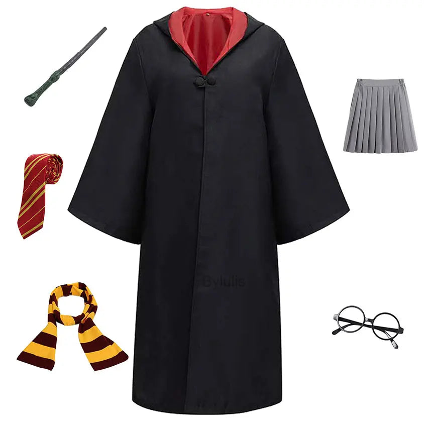🧙‍♀️ Costume da Mago per Donne e Ragazze - Mantello e Toga Stile Scuola di Magia, Per Halloween e Cosplay!