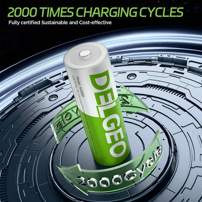 8 Batterie AA Litio Ricaricabili Tipe-C🔋 | 1.5V, 3600MWh | Case Carica Integrata