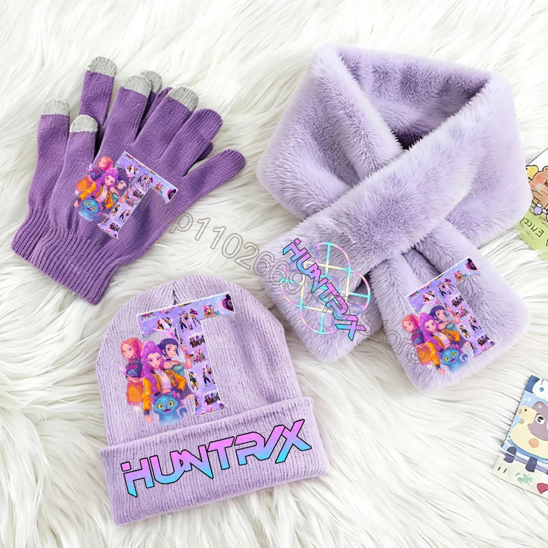 Cappello, Sciarpa e Guanti K-Pop Demon Hunters - Set Invernale Bambine 3 Pezzi