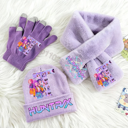 Cappello, Sciarpa e Guanti K-Pop Demon Hunters - Set Invernale Bambine 3 Pezzi