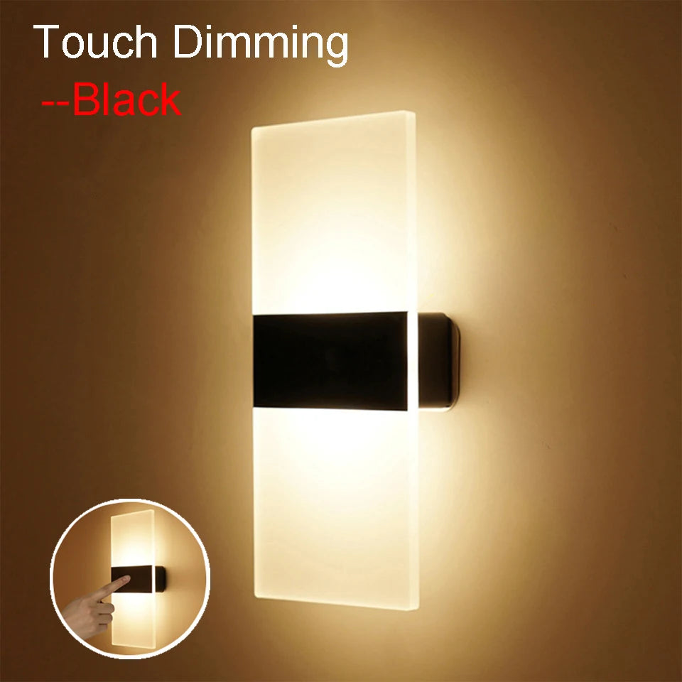 Lampada da Parete a LED con USB | Sensore Movimento Touch | Luci Notturne Acrilico | per Camera da Letto, Soggiorno