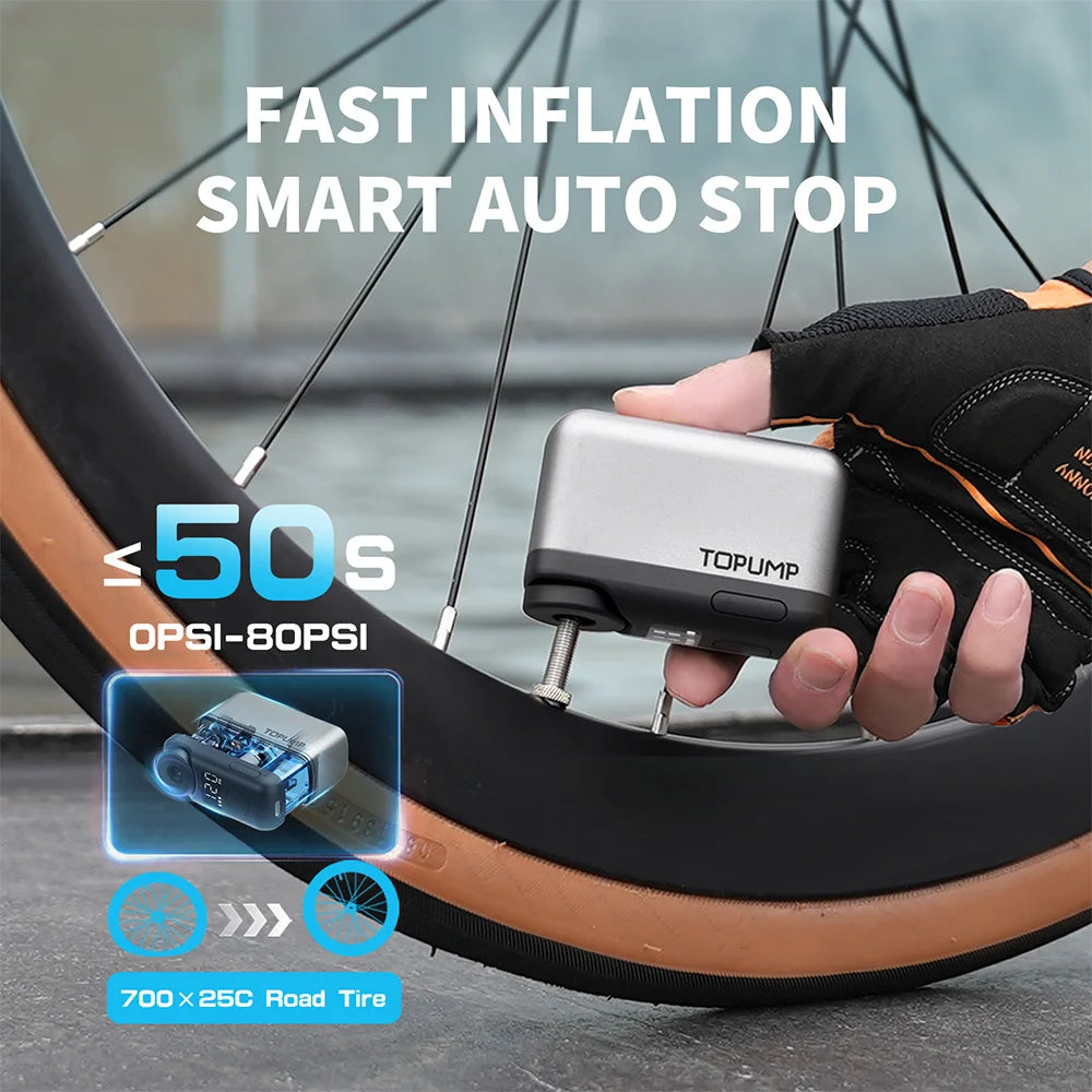 🚲 - Pompa Elettrica Portatile per Bike, Gonfiaggio Rapido fino a 120PSI, Display LCD e Batteria 450mAh!