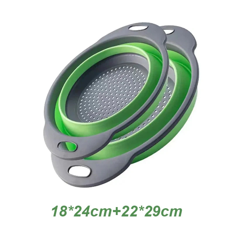 2 Colini Pieghevoli in Silicone - Scolapiatti & Frutta - Cucina Pratica