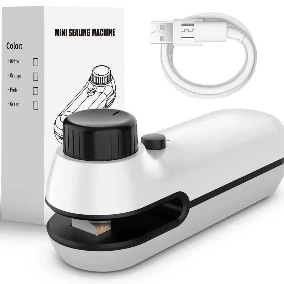 🔌 Termosigillatore Ricaricabile USB 2-in-1 – Sigilla Sottovuoto Snack, Cibi e Sacchetti di Plastica | Portatile, Compatto e Senza Cavo!