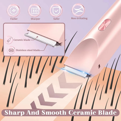 Depilatore Elettrico Femminile Ricaricabile | Doppia Testa Rotante, Design Galleggiante, Batteria 400mAh, Ricarica USB-C | per Viso, Bikini, Ascelle, Gambe