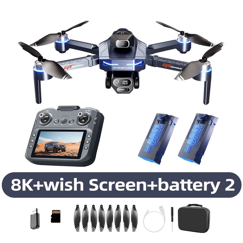 Drone 4K Mijia GT8 FPV, Antenna Lungo Raggio, Evita Ostacoli, Schermo LCD