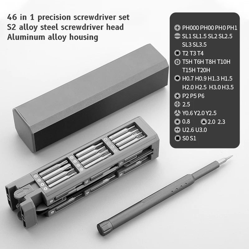 Set di cacciaviti di precisione 8 32 43 46 in 1 Torx Hex Phillips Punta per cacciavite magnetico Orologio per telefono Laptop Mini set di strumenti di riparazione