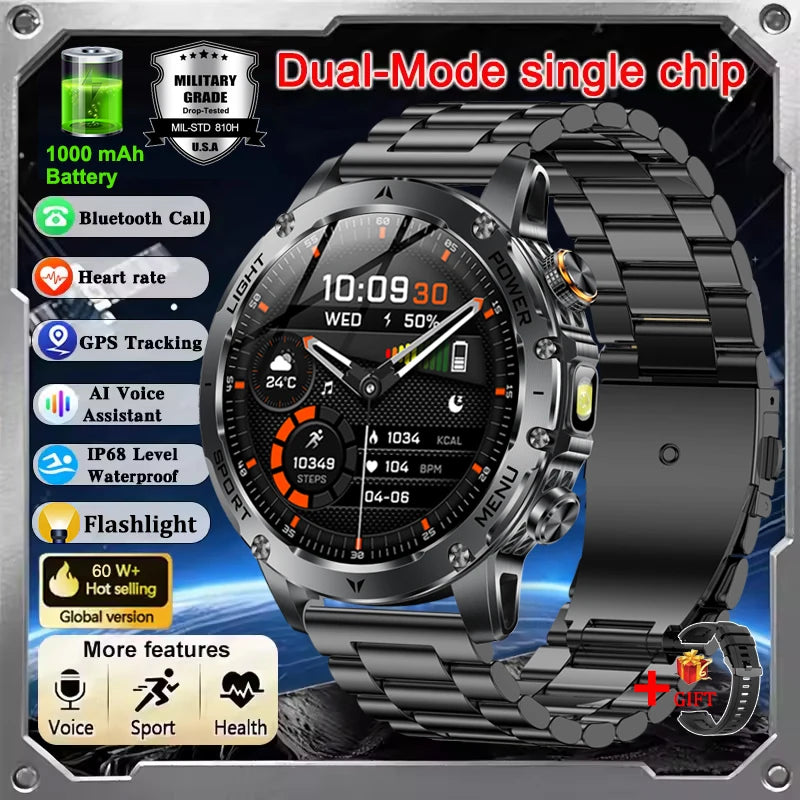 Smartwatch Militare T-Rex 3 Ultra 2026 | Batteria 1000mAh | IP68 GPS | Chiamate Bluetooth Sport
