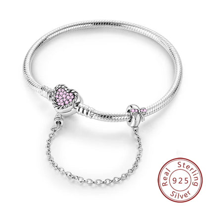 Bracciale in Argento 925 - Cuori con Zirconi, Regalo Perfetto per Donne, Gioiello Elegante e Personale