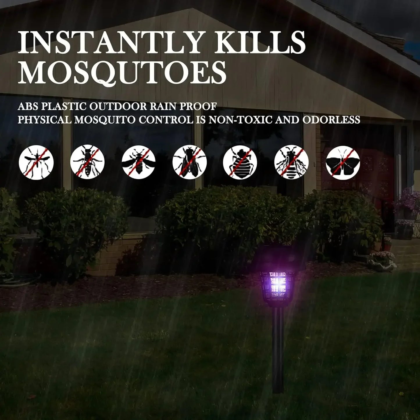 Lampada Solare Antizanzare da Giardino | Repellente a LED UV, Impermeabile per Esterno, Campeggio, Illuminazione e Trappola Insetti