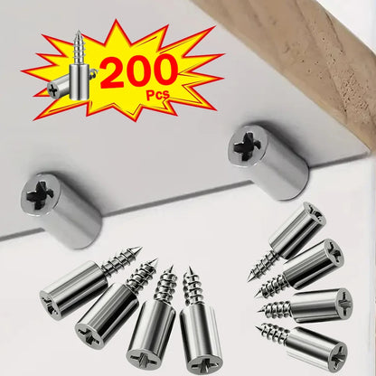 Viti Autofilettanti con Coperture Antipolvere | M2x3mm | Acciaio al Carbonio | per Mobili, Armadi, Librerie, Vetrine