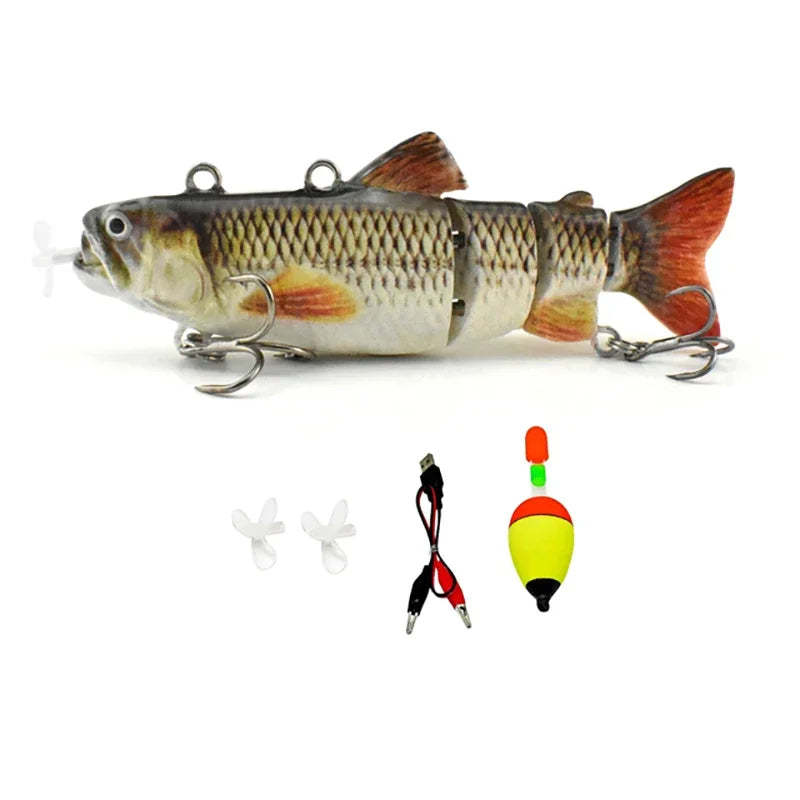 Esca Viva Automatica 4 Segmenti | Pesce Robot Swimbait Elettrico USB Ricaricabile