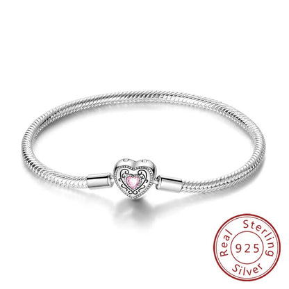 Bracciale in Argento 925 - Cuori con Zirconi, Regalo Perfetto per Donne, Gioiello Elegante e Personale
