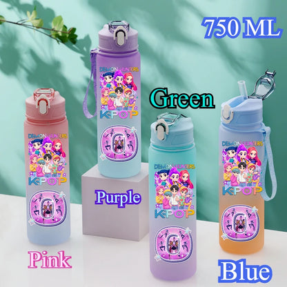 Borraccia K-POP Demon Hunters da 750ml con Cannuccia