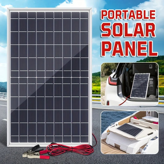 Pannello Solare 60W 12V Portatile USB Policristallino Campeggio Casa