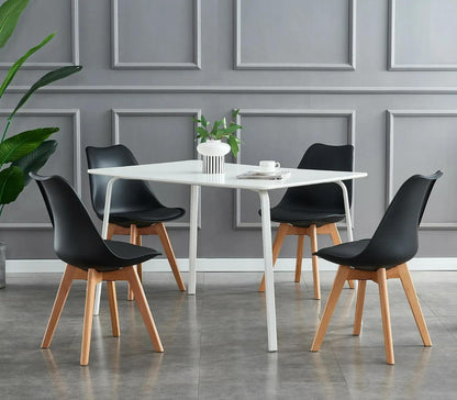 Set 4 Sedie Mod. Eva - Design Ergonomico, 7 Colorazioni, Per Interni/Esterni