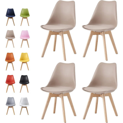 Set 4 Sedie Mod. Eva - Design Ergonomico, 7 Colorazioni, Per Interni/Esterni