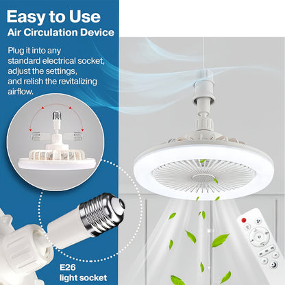 Ventilatore Soffitto LED 10" - 3 Velocità + Luce RGB 3000K-6500K, Telecomando